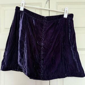 Urban Outfitters Purple Velvet Mini Skirt